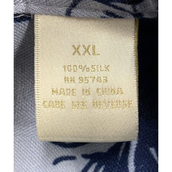 Good Life Short Sleeve Button Up Shirt 2XL Blue Floral 100% Silk Chest Pocket - Picture 11 of 13